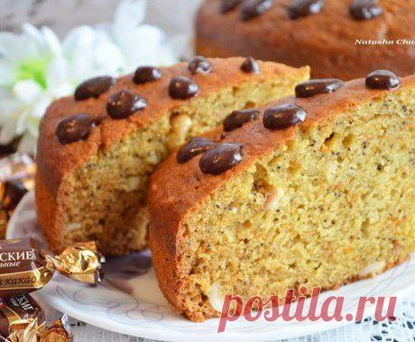 Морковный кекс с орехами и маком