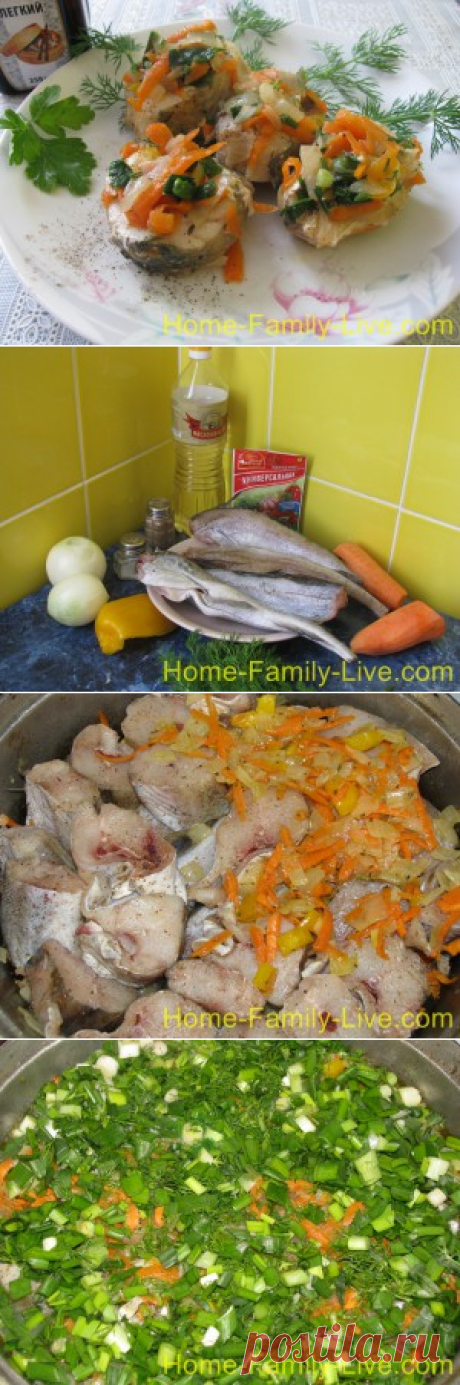 Минтай тушеный с овощами/Сайт с пошаговыми рецептами с фото для тех кто любит готовить