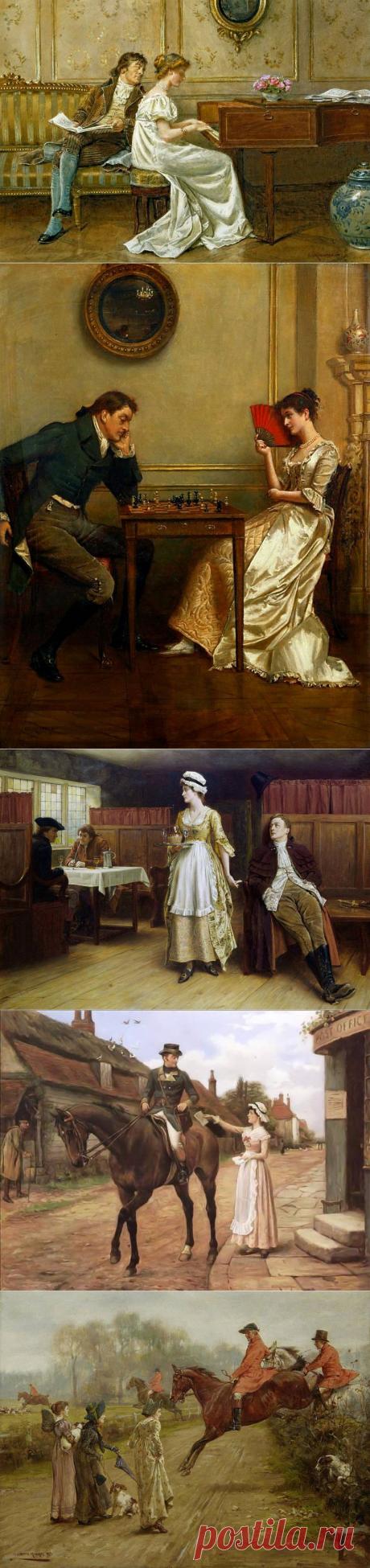 George Goodwin Kilburne (1832 - 1924) - викторианский художник-жанрист, превосходно владевший акварелью. (часть-1).