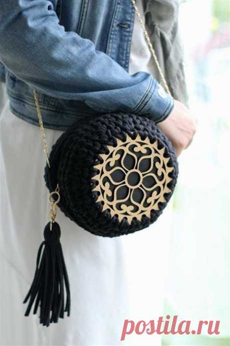 Круглые вязаные сумки — Сделай сам, идеи для творчества - DIY Ideas