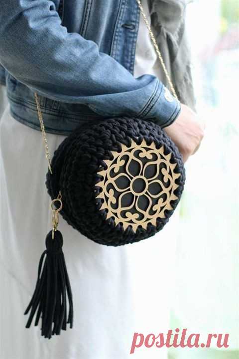 Круглые вязаные сумки — Сделай сам, идеи для творчества - DIY Ideas