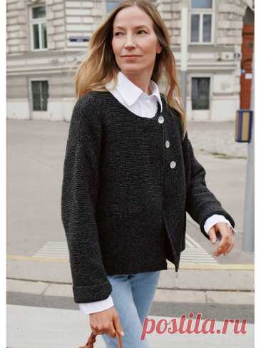 Lana Grossa КАРДИГАН Cashmere 16 Fine | Classici No. 23 - Журнал на немецком, инструкции на русском языке - Модель 4 | FILATI Вязанные модели - Наборы для вязания