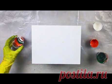 Simple and Stunning: Acrylic Fluid Painting with Orange Tones