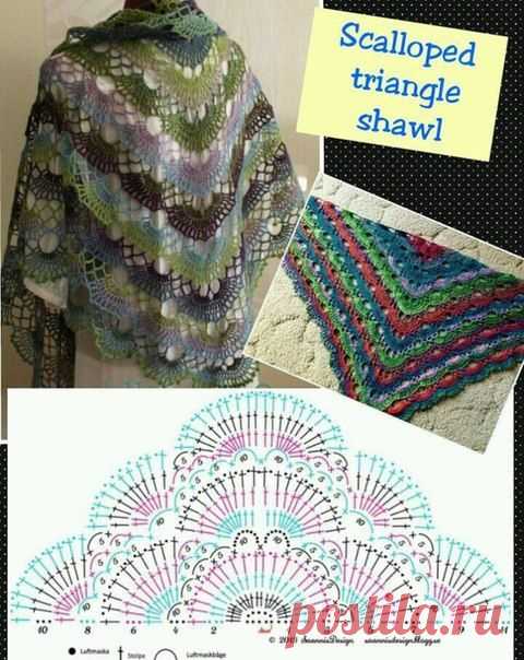 Красивая шаль крючком из принтовой - Шали,шарфы,палантины - Вязание крючком -МАСТЕР-КЛАССЫ ПО РУКОДЕЛИЮ- Страна рукоделия