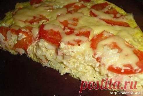 Простая и вкусная рисовая запеканка.