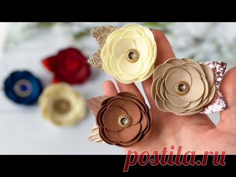 Резиночки Цветы из фоамирана Заколка Простой красивый способ Easy tutorial Eva foam sheet Hair clip