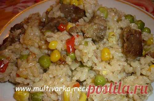 Рис с мясом и овощами в мультиварке