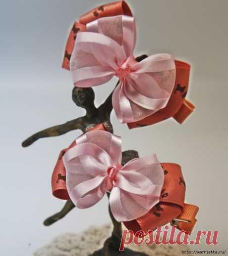 Бантики из ленточек для украшения заколок маленькой принцессы