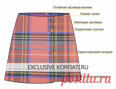 Простая выкройка юбки шотландки от Анастасии Корфиати
