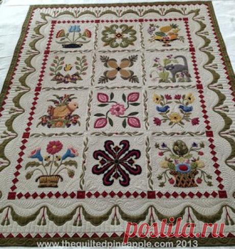 Восхитительный квилтинг и аппликация 
источник:https://www.thequiltedpineapple.com/2013/03/heartland-..