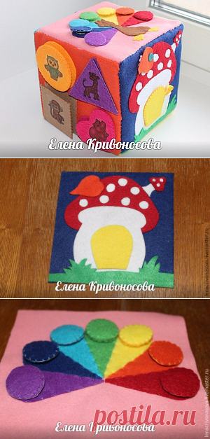 Мастерим развивающий кубик из фетра - Ярмарка Мастеров - ручная работа, handmade