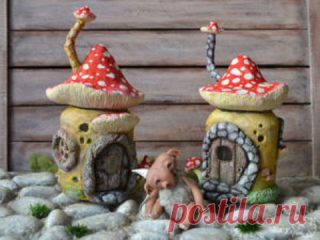 Лепим сказочный «Домик-мухомор» - Ярмарка Мастеров - ручная работа, handmade
