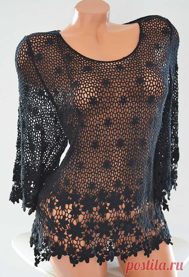 TUNIKA BLUSE ÜBERWURF TOP HÄKEL SPITZE SCHWARZ EG ca 40 42 44 NEU 2014 | eBay