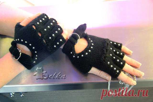 Перчатки без пальчиков в стиле рок (не моя работа, но очень классно смотрятся) из категории Интересные идеи – Вязаные идеи, идеи для вязания