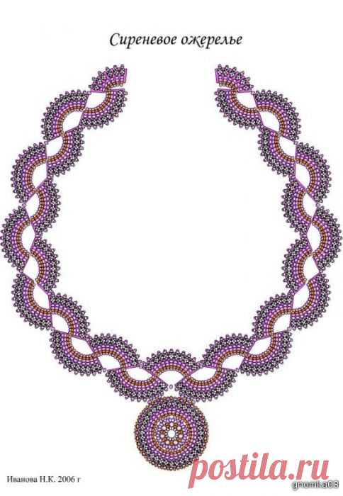 Ажурное колье из бисера