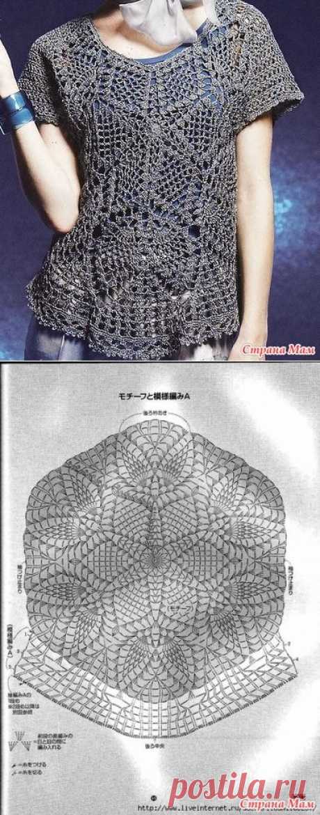 Блуза- медуза крючком. - ВЯЗАНАЯ МОДА+ ДЛЯ НЕМОДЕЛЬНЫХ ДАМ - Страна Мам