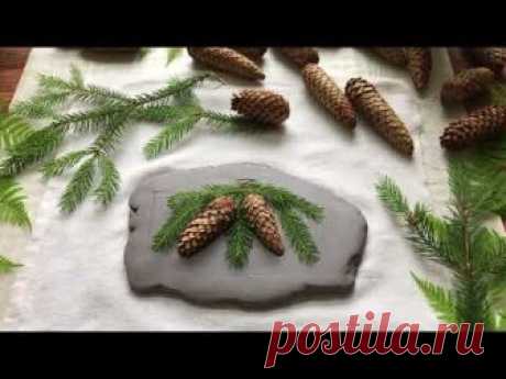 Evergreen Imprinted Fir Cones Gypsi/ Гипс ЕЛОВЫЕ ШИШКИ Мастер-класс