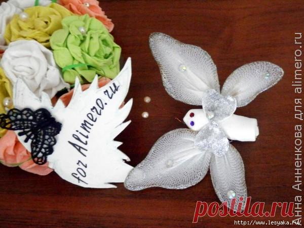 Бабочка из проволки и капрона своими руками!