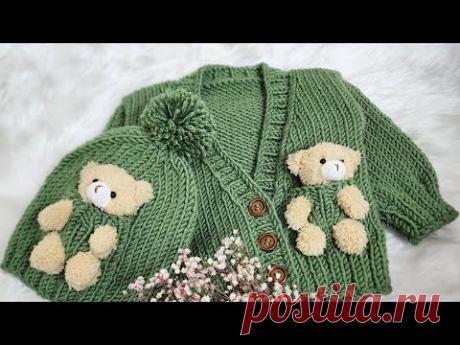 Изготовление укороченного кардигана с плюшевым мишкой