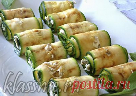 Рулетики из кабачков с творогом, чесноком и семечками подсолнечника | Классные вегетарианские рецепты
