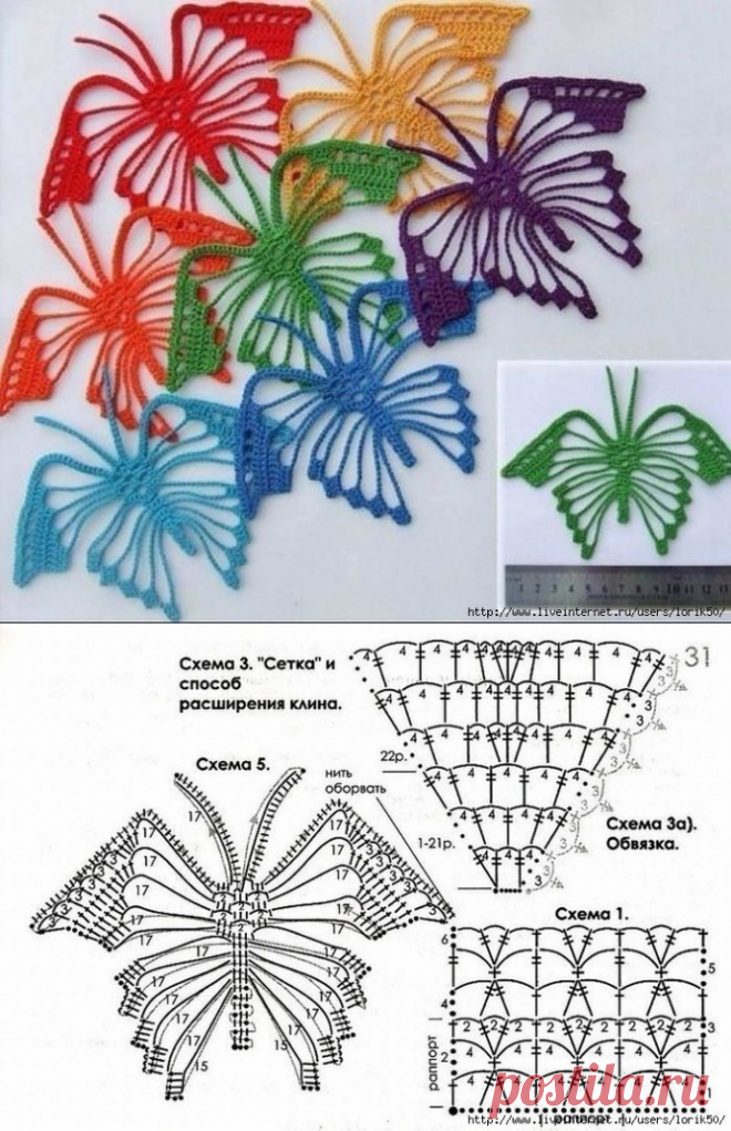 Вяжем ажурную бабочку из категории Интересные идеи – Вязаные идеи, идеи для вязания