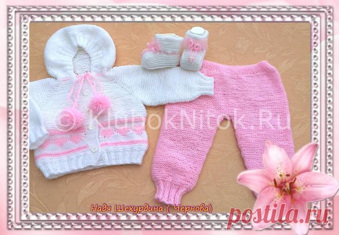 Костюмчик с сердечками | Вязание для девочек | Вязание спицами и крючком. Схемы вязания.