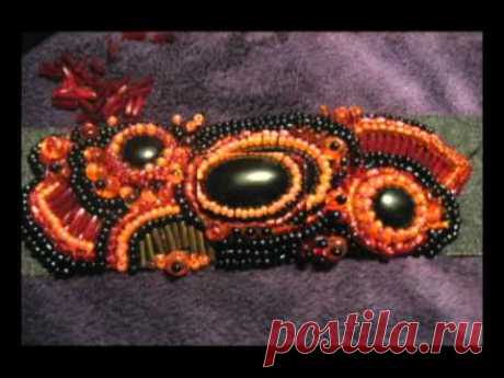 Bead embroidery: freeform cuff