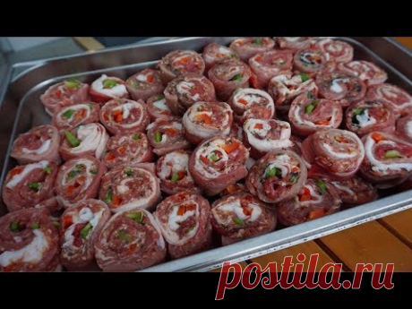 Сочный шашлык из рулетки