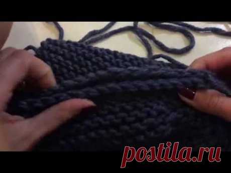 Шапка бини спицами видеоурок