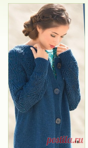 Длинный жакет спицами