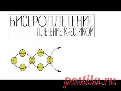 Бисероплетение - плетение крестиком - YouTube