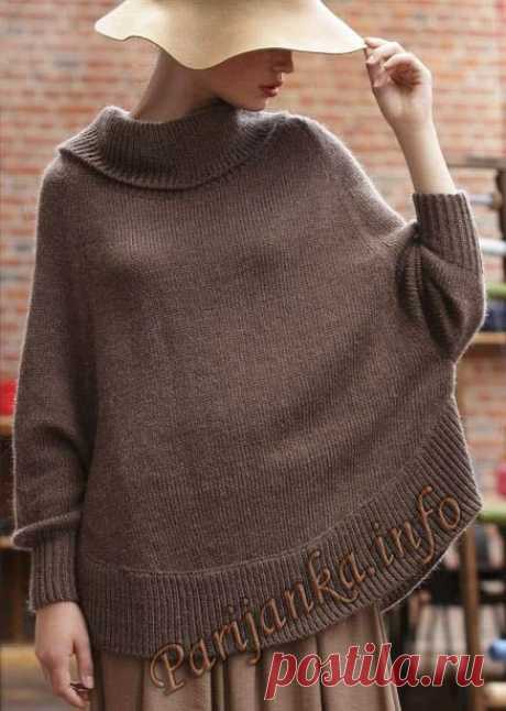 Пуловер-пончо (ж) 11*171 Bergere de France №4021