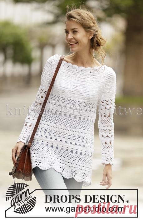 Туника с круглой плотной кокеткой. Крючком. / knitweek.ru