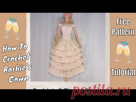Barbie Clothes - Ivory Tiered Gown 🍾