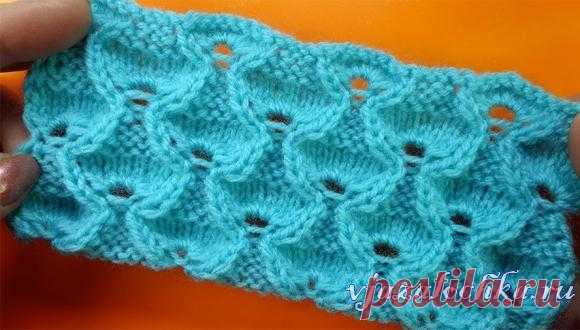 Удивительный рельефный узор спицами