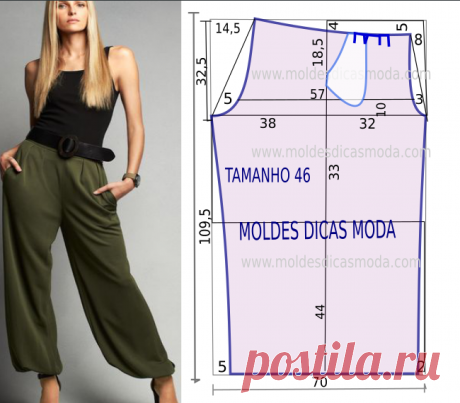 Выкройка шароваров