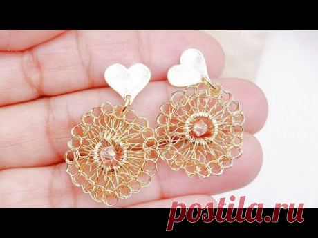 Cómo Tejer una Argollas con la Técnica de Crochet y Alambre de Gold Filled