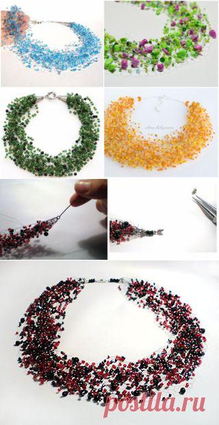 Бисероплетение. Воздушное колье | Домохозяйки