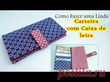 Como fazer uma linda  Carteira com caixa de leite