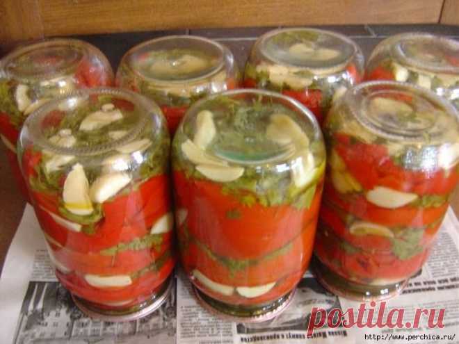 Маринованный перчик по-армянски с зеленью и чесноком на зиму