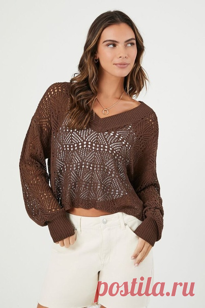 Запись на стене Ажурный джемпер Forever 21, схема узораРаппорт - 22 петли (плюс одна петля для симметрии) и 22 ряда.