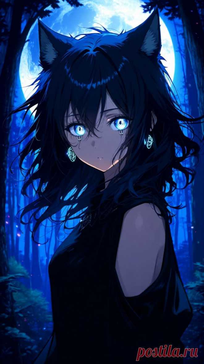 Волчица-колдунья под лунным светом: магия и тайна дремучего леса. Изображение из нейросети Qwen - Qwen Images примеры промтов - Форум ИИ о нейросетях - Yes Ai