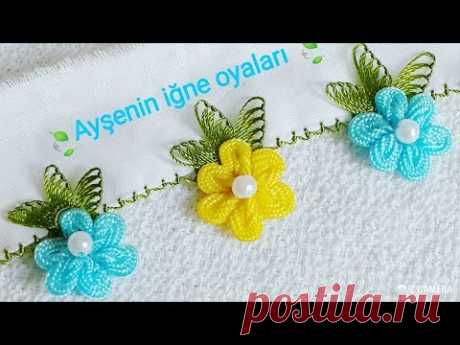314.model Su taşından yapılan muhteşem  igne oyası modeli video like flower rose  DIY