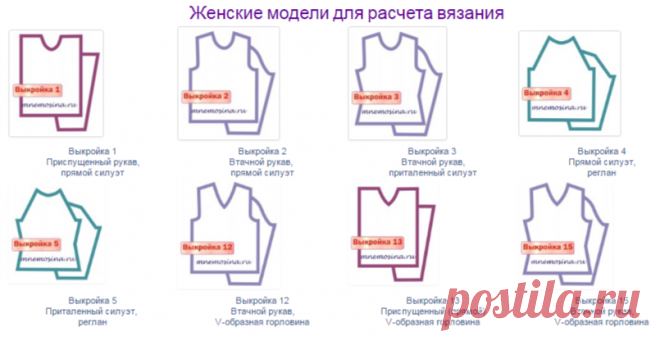 Расчет выкройки вязания онлайн