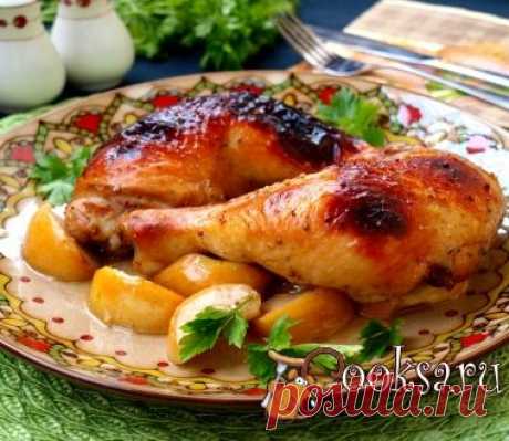 Окорочка запечённые с яблоками фото рецепт приготовления