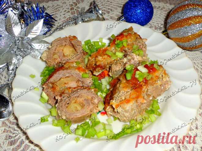 Рулетики из мяса с ананасами и сыром - Кормежка.ру