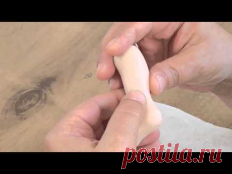 Dolls making tutorial. How to sculpt a doll's  foot, part 1(Polymer clay)