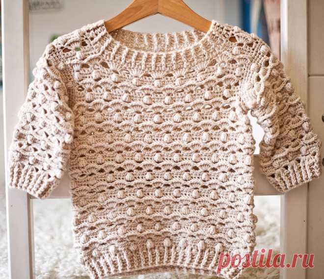 Вязание крючком узор волны и промашка свитер размеры ребенка до | Etsy