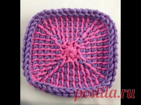 Tunesisch Häkeln - Granny im Grundstich