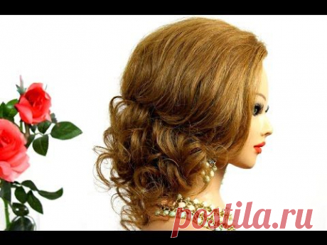 Prom bridal  updo. Hairstyle for long  medium hair
